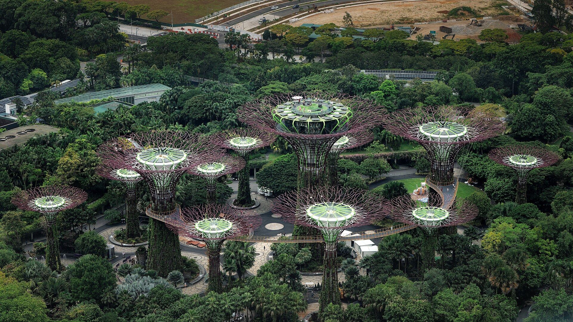 Gardens by the Bay, Singapore, nhìn từ trên cao